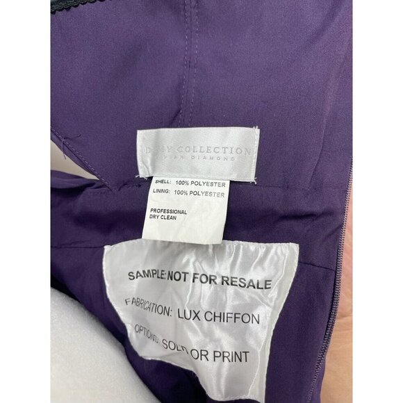 Dessy Collection Vivian Diamond Dress Size 12 Women’s Purple Bridesmaid Long - Picture 5 of 7